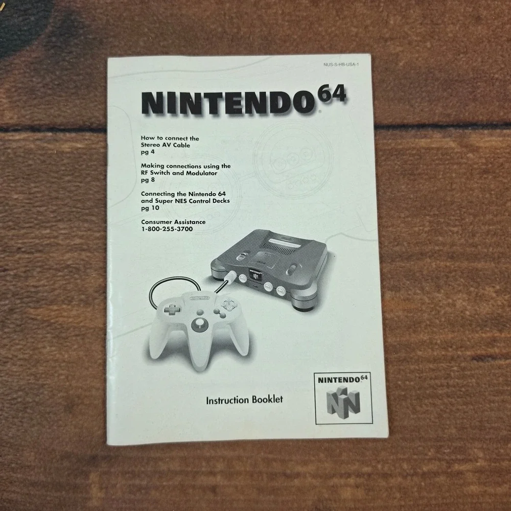 Nintendo 64 Instruction Booklet OS White Excellent Vintage Manual NUS-S-HB-USA-1